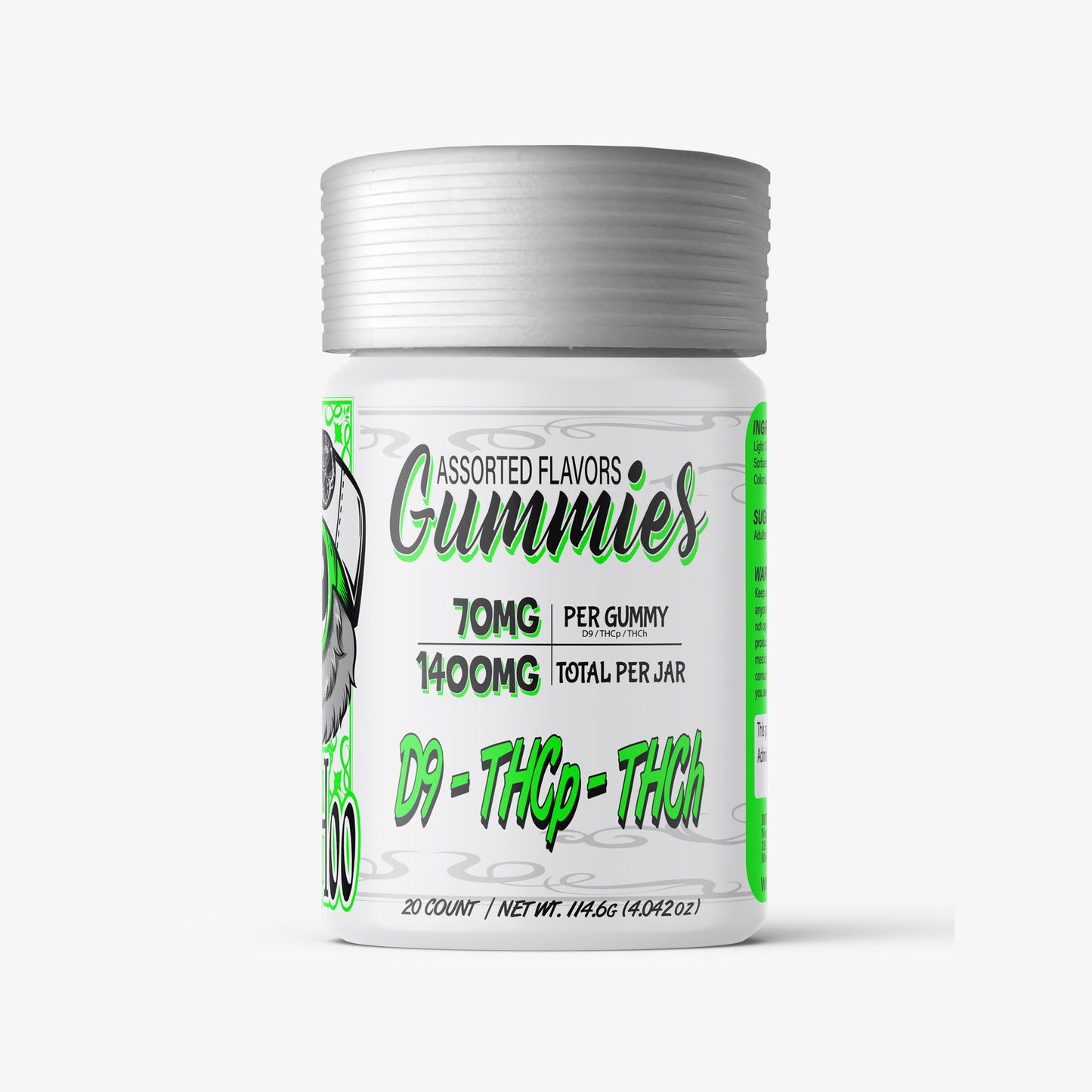 DELTA 9 THC BLENDED GUMMIES / HOOTIE HOO / ASSORTED 1400mg / 20CT