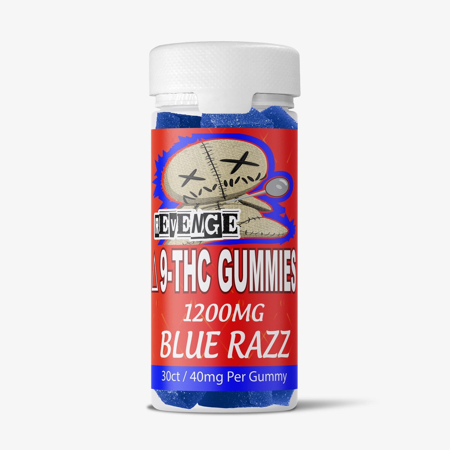 DELTA 9 THC GUMMIES / REVENGE / BLUE RAZZ 1200mg / 30ct