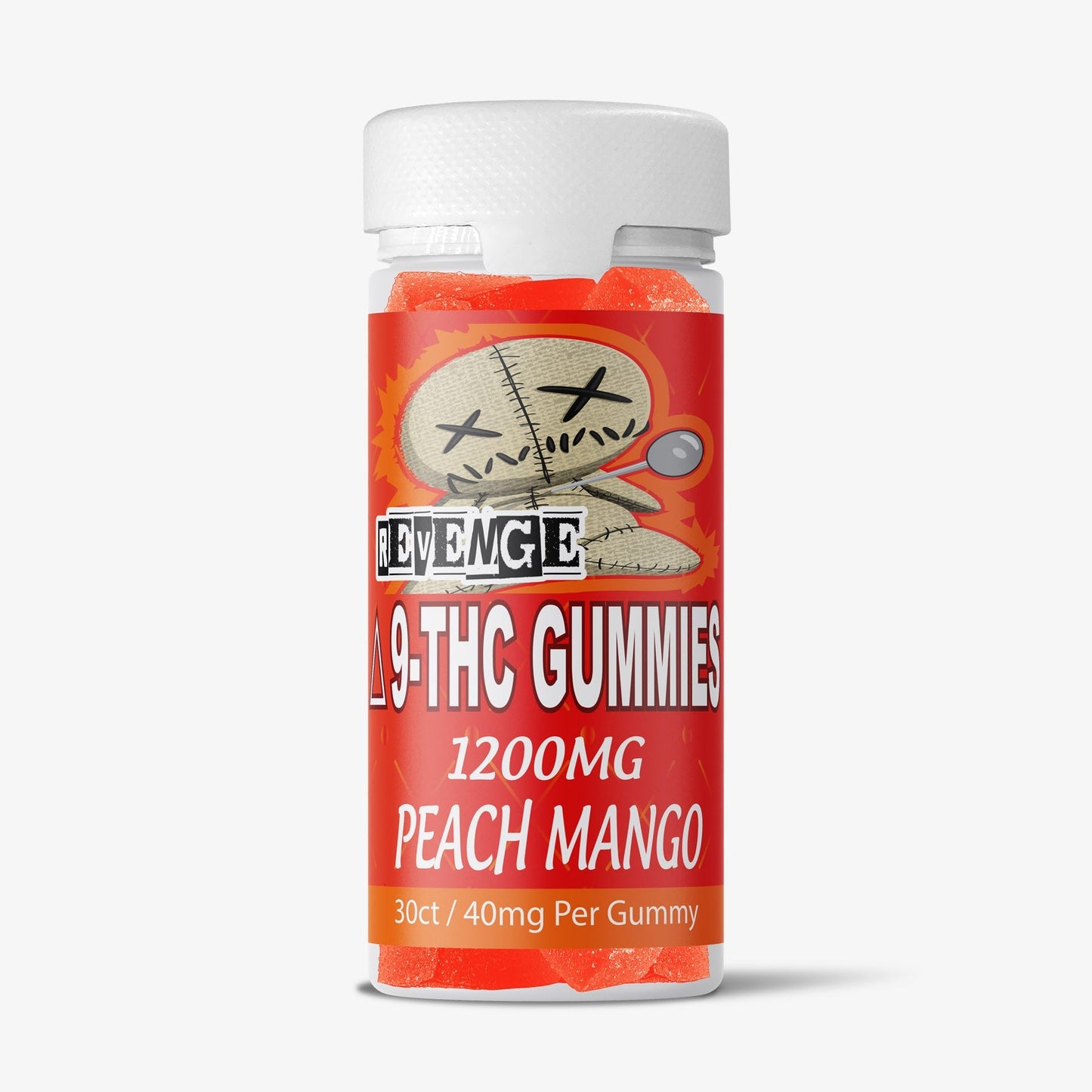 DELTA 9 THC GUMMIES / REVENGE / PEACH MANGO 1200mg / 30ct
