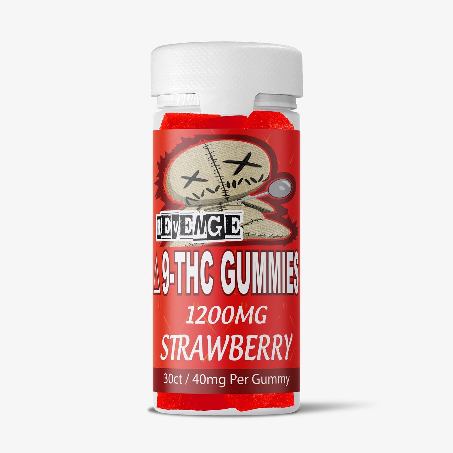 DELTA 9 THC GUMMIES / REVENGE / STRAWBERRY 1200mg / 30ct