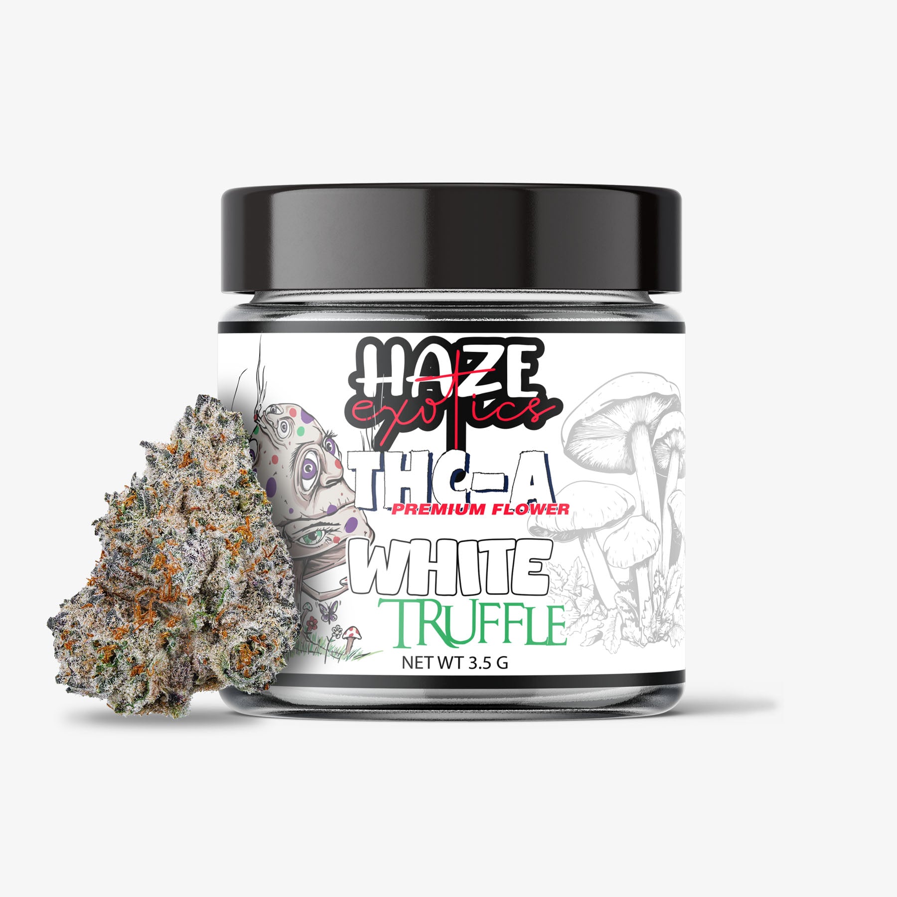 haze exotics thc-a flower white truffle 3.5g jar