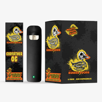 rubber duckie delta 8 thc blended disposable godfather og 6 pack